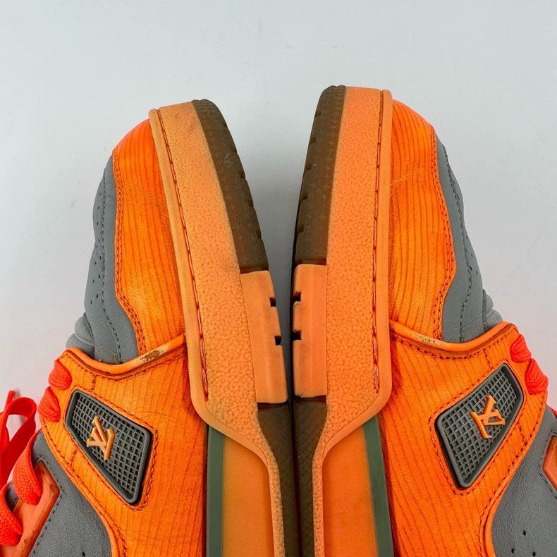 Louis Vuitton Louis Vuitton Trainer Sneakers in Gray and Orange Size US 8.5 / EU 41-42 - 8 Thumbnail