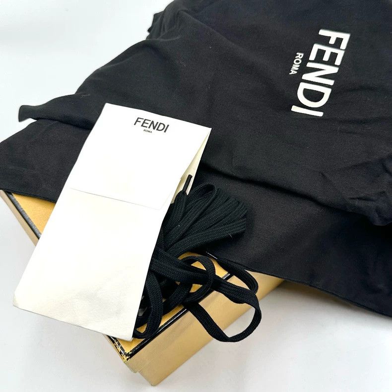 Fendi Fendi Black Printed Lace-Up Sneakers Size 39.5 Size US 8.5 / EU 41-42 - 7 Thumbnail