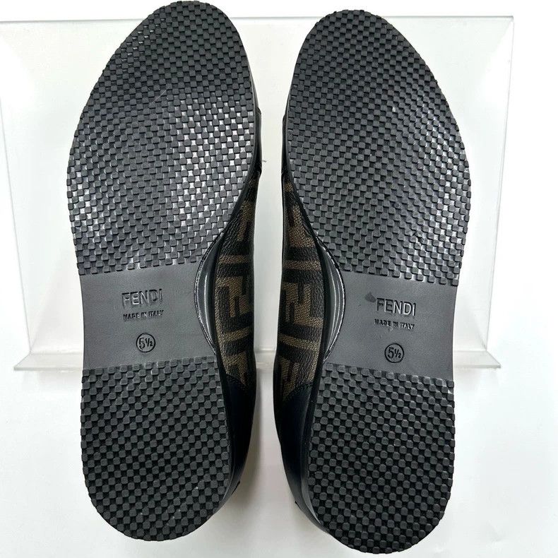 Fendi Fendi Black Brown Logo Lace-Up Sneakers Size US 8.5 / EU 41-42 - 7 Thumbnail