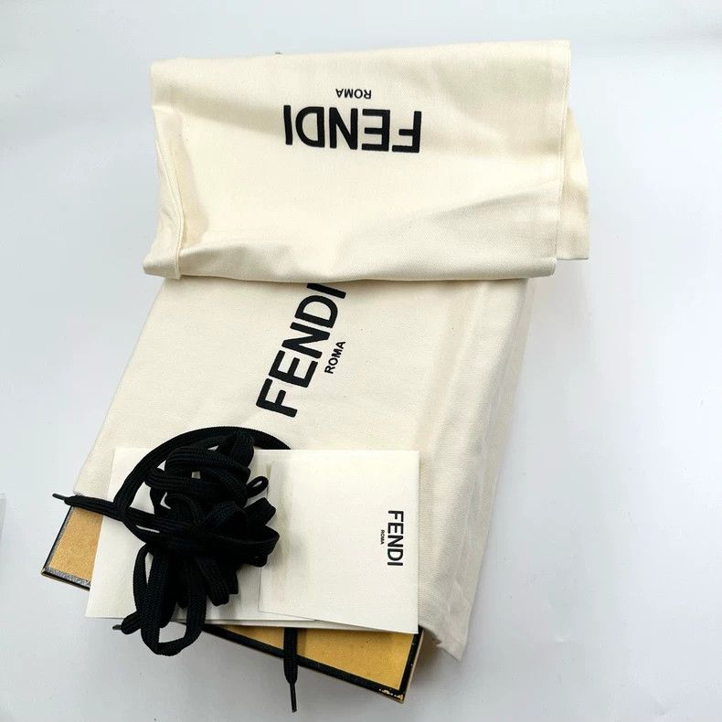 Fendi Fendi Black Brown Logo Lace-Up Sneakers Size US 8.5 / EU 41-42 - 8 Thumbnail