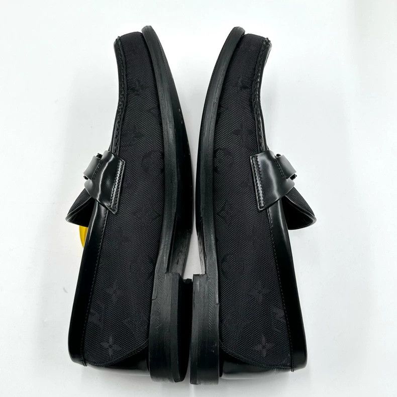 Louis Vuitton Louis Vuitton Black Printed Leather Shoes Size US 9 / EU 42 - 8 Thumbnail