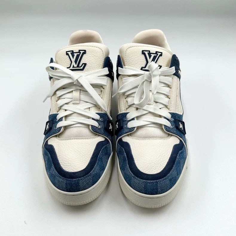 Louis Vuitton Louis Vuitton Denim Checkerboard Sneakers Size US 10 / EU 43 - 3 Thumbnail