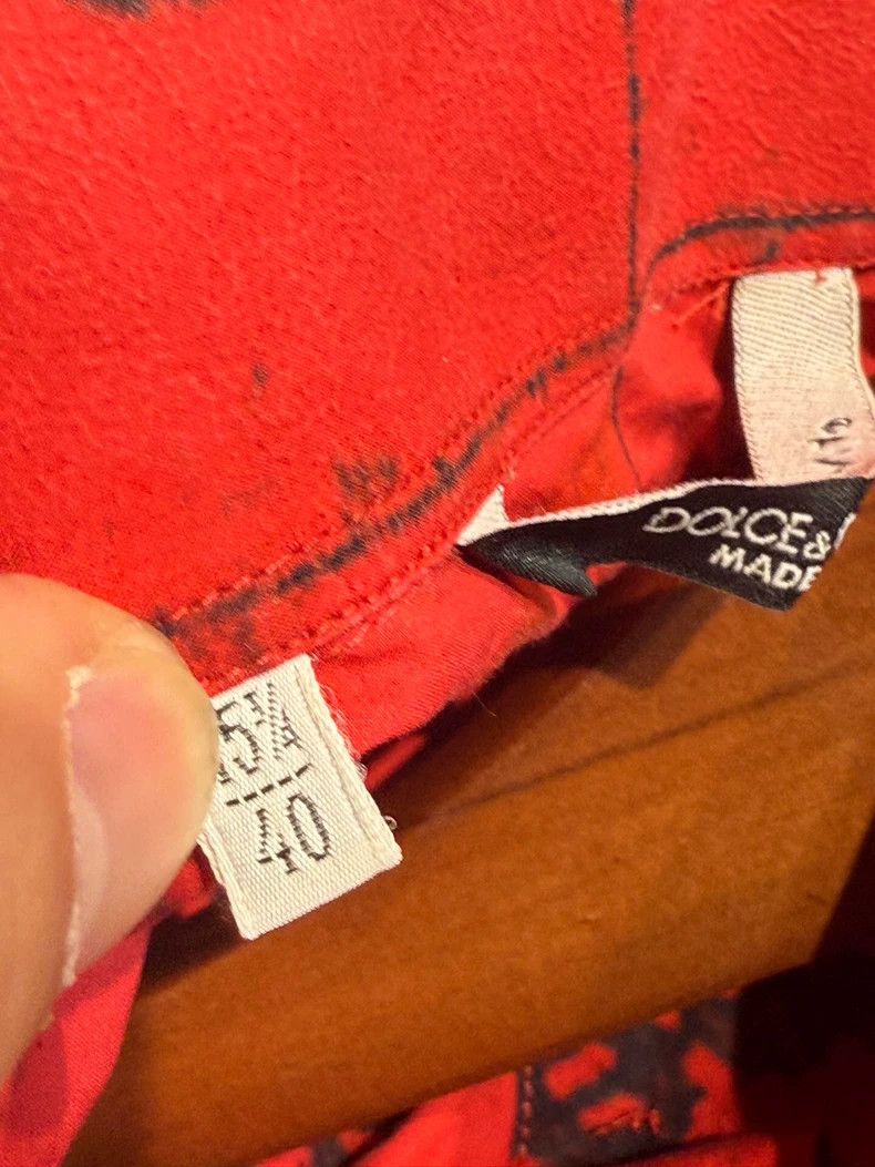 Dolce & Gabbana DG New Red Graphic Long Sleeve Shirt Size US L / EU 52-54 / 3 - 5 Thumbnail