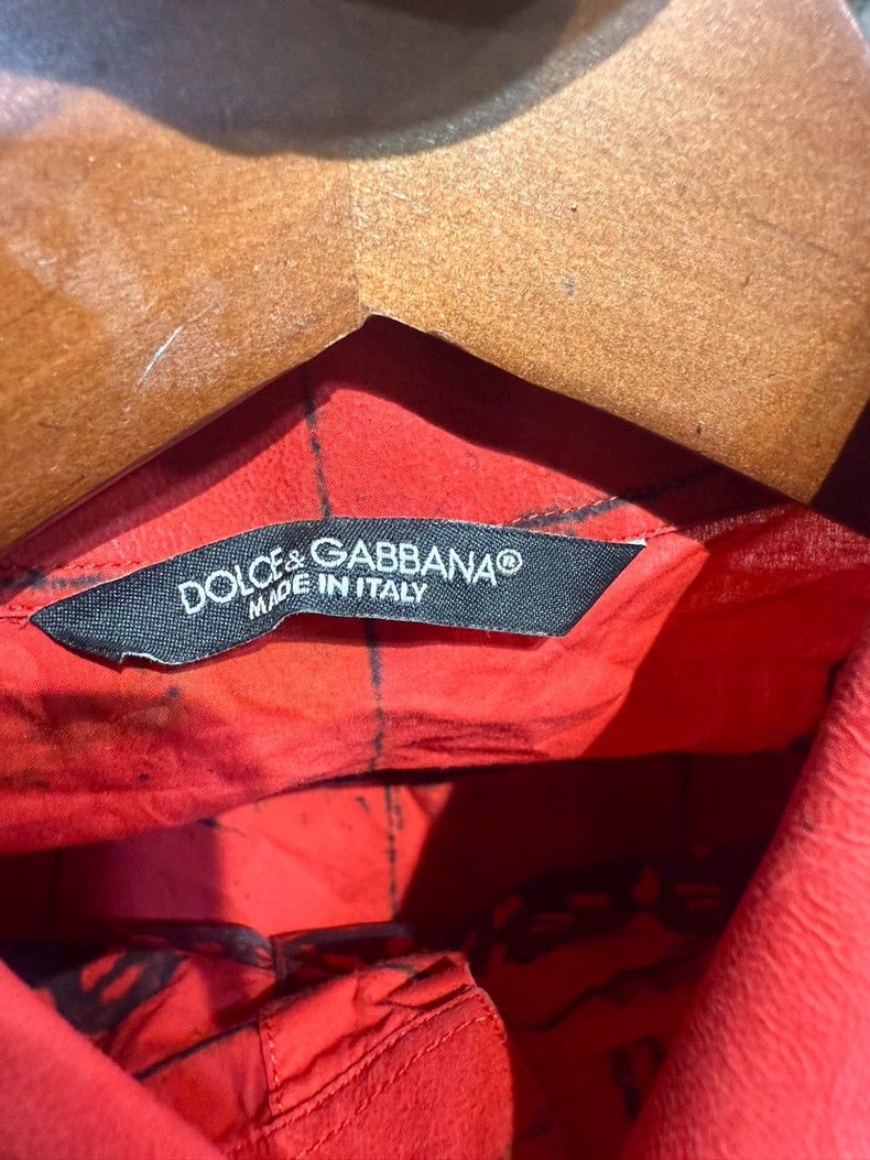 Dolce & Gabbana DG New Red Graphic Long Sleeve Shirt Size US L / EU 52-54 / 3 - 4 Thumbnail