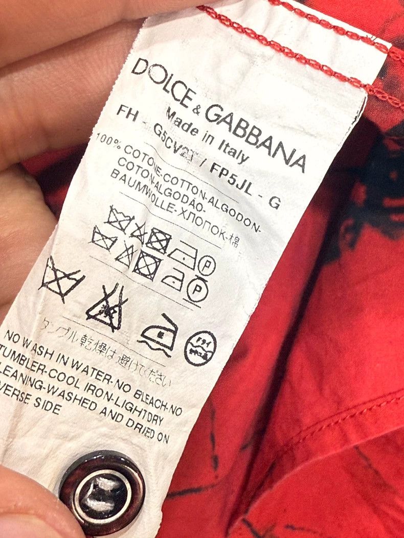 Dolce & Gabbana DG New Red Graphic Long Sleeve Shirt Size US L / EU 52-54 / 3 - 6 Thumbnail