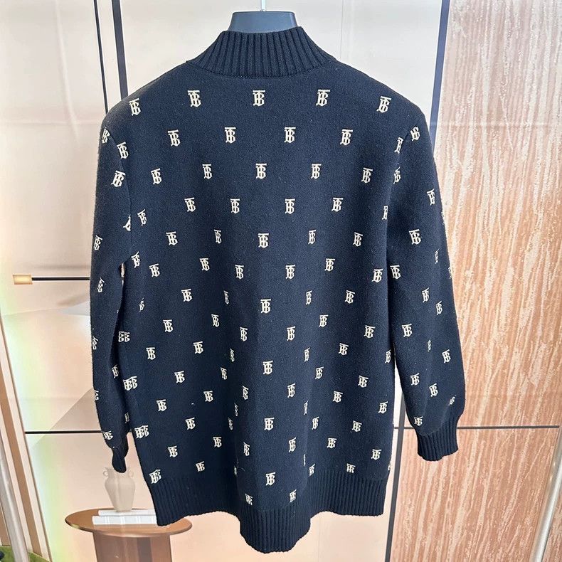 Burberry Burberry Black Wool Cardigan with Logo Size US M / EU 48-50 / 2 - 2 Thumbnail