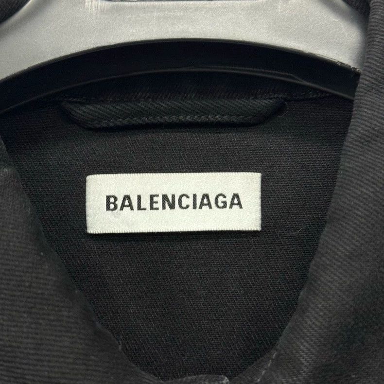Balenciaga Balenciaga Black Denim Jacket with Logo Size US S / EU 44-46 / 1 - 4 Thumbnail