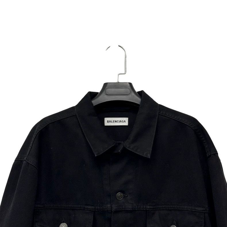 Balenciaga Balenciaga Black Denim Jacket with Logo Size US S / EU 44-46 / 1 - 3 Thumbnail