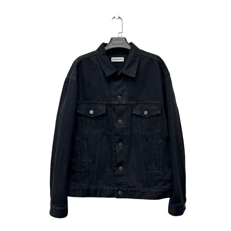 Balenciaga Balenciaga Black Denim Jacket with Logo | Grailed