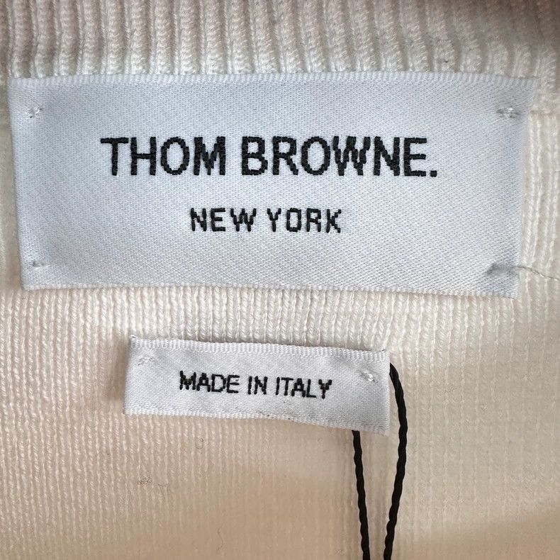 Thom Browne Thom Browne White Color Block Knit Sweater Size US XXS / EU 40 - 3 Thumbnail