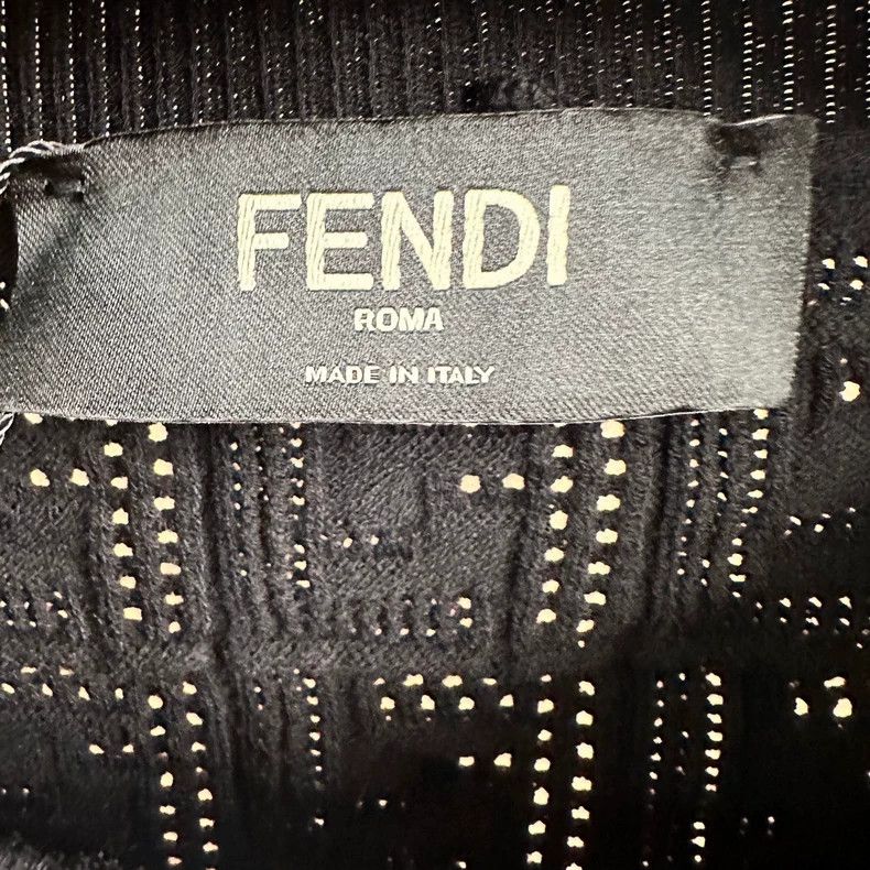 Fendi Fendi Black Knit Sweater with FF Pattern Size US M / EU 48-50 / 2 - 3 Thumbnail