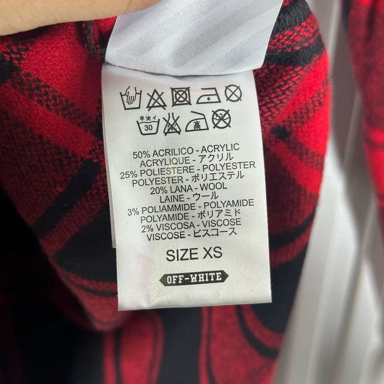 Off-White Off White Black Red Plaid Shirt Size US XS / EU 42 / 0 - 5 Thumbnail