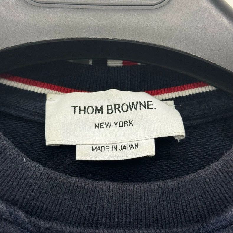 Thom Browne Thom Browne Navy Sweatshirt with Stripes Size US M / EU 48-50 / 2 - 5 Thumbnail