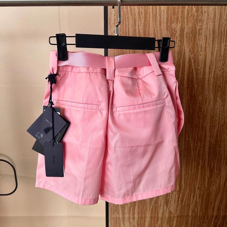 Prada Prada Pink Triangle Tag Belted Shorts Size US 36 / EU 52 - 2 Thumbnail