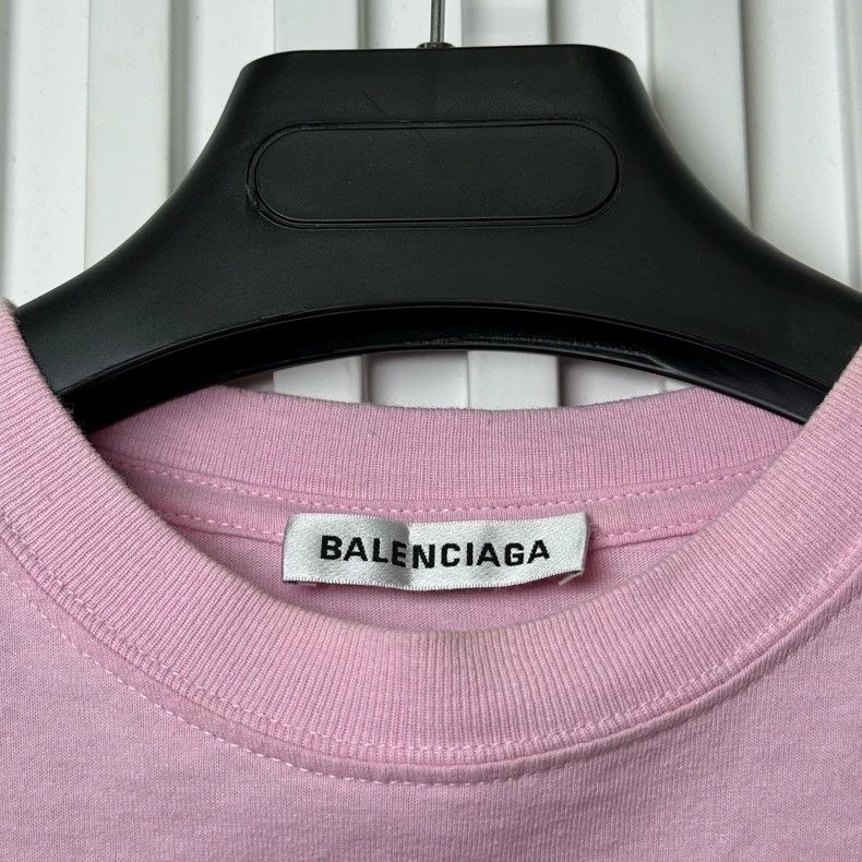 Balenciaga Balenciaga Pink Logo Short Sleeve Shirt Size US XS / EU 42 / 0 - 4 Thumbnail