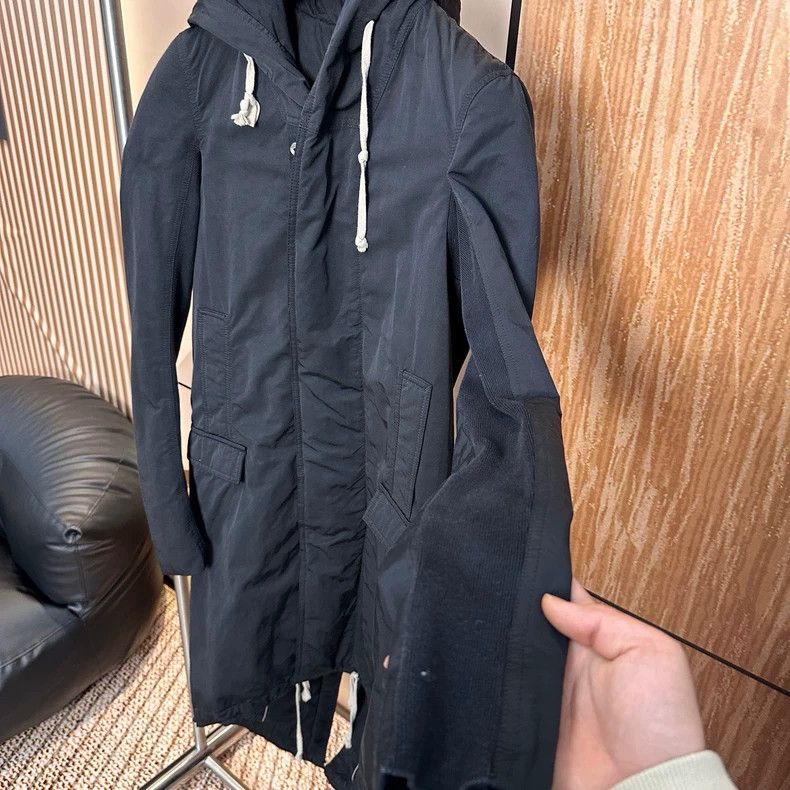 Rick Owens Rick Owens DRKSHDW Hooded Cotton Long Coat Size US XS / EU 42 / 0 - 3 Thumbnail