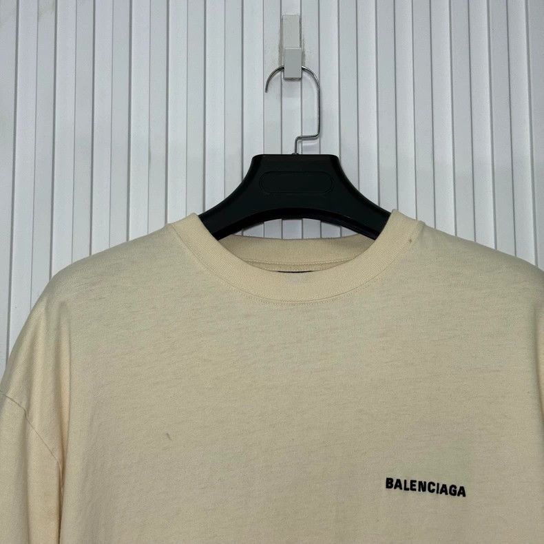 Balenciaga Balenciaga Khaki Logo Short Sleeve T-Shirt Size US M / EU 48-50 / 2 - 3 Thumbnail