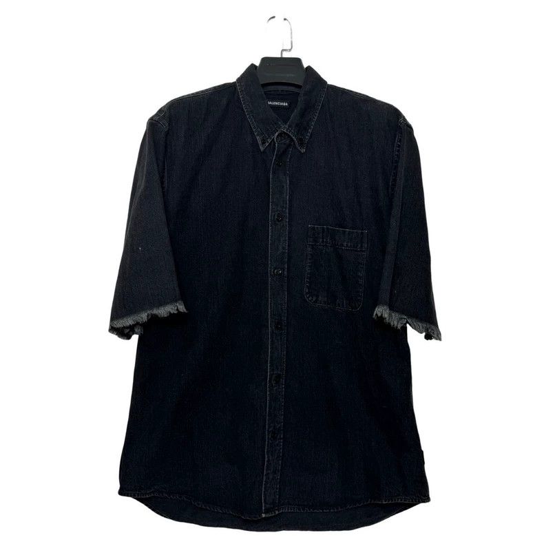 Balenciaga Balenciaga Denim Shirt with Green Lettering Size US M / EU 48-50 / 2 - 2 Thumbnail
