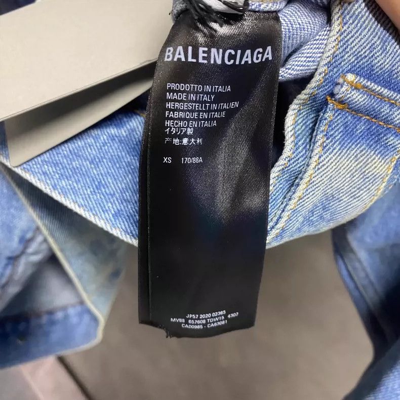 Balenciaga Balenciaga Blue Embroidered Logo Denim Jacket Size US XS / EU 42 / 0 - 6 Thumbnail