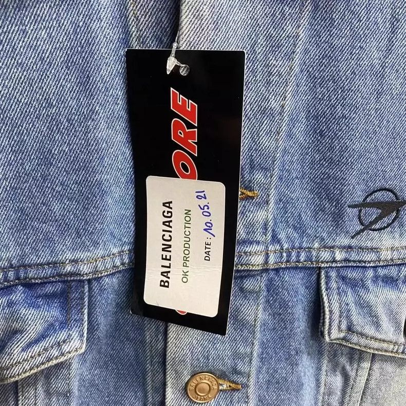 Balenciaga Balenciaga Blue Embroidered Denim Jacket Size US XS / EU 42 / 0 - 4 Thumbnail
