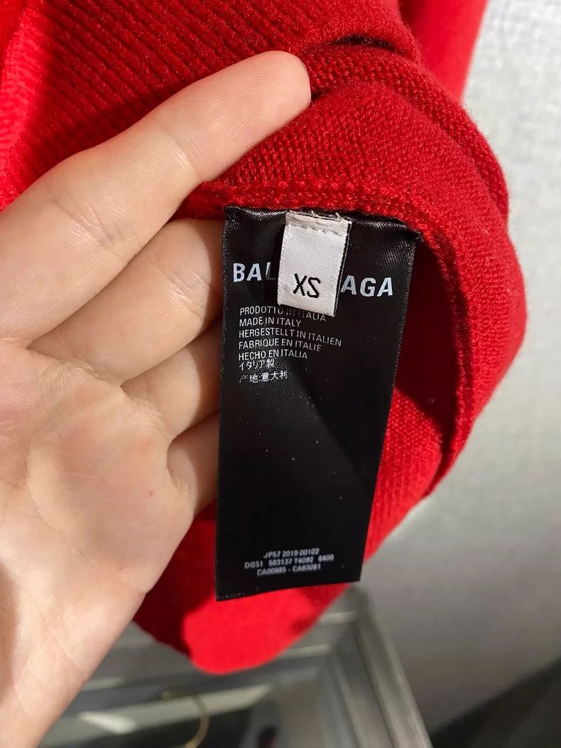Balenciaga Balenciaga Red Cashmere Sweater Size XS Size US XS / EU 42 / 0 - 6 Thumbnail