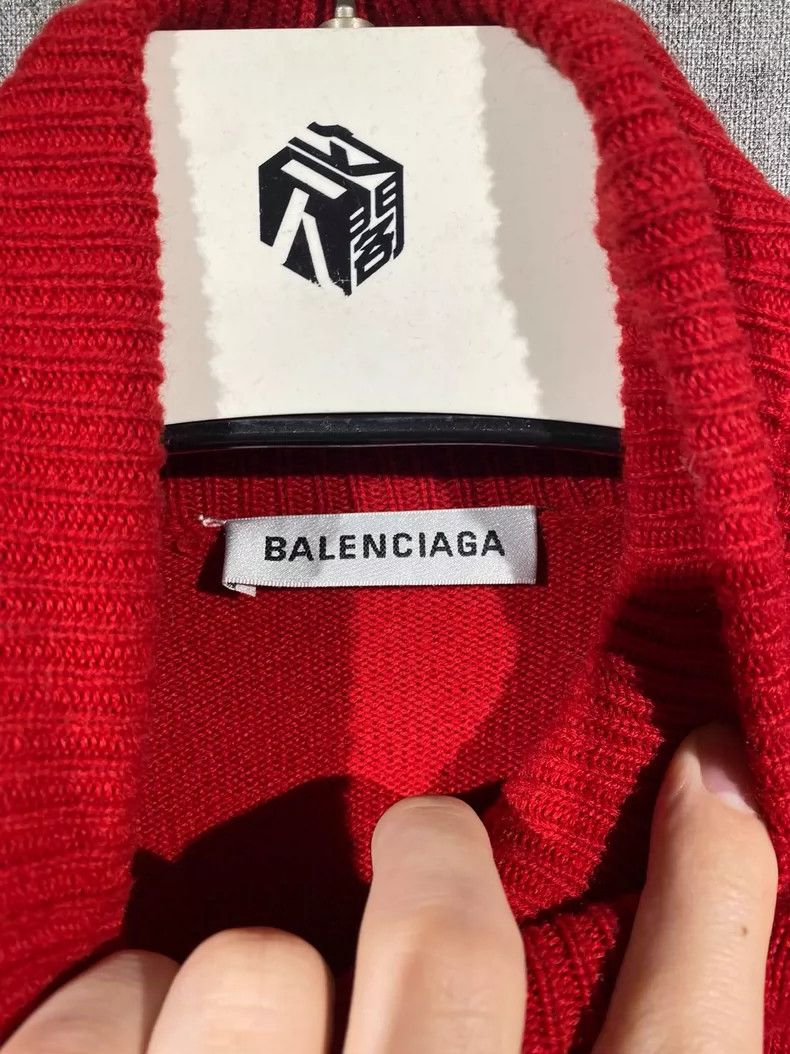 Balenciaga Balenciaga Red Cashmere Sweater Size XS Size US XS / EU 42 / 0 - 5 Thumbnail