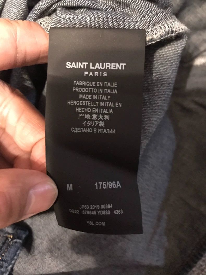 Saint Laurent Paris Denim Long Sleeve Shirt