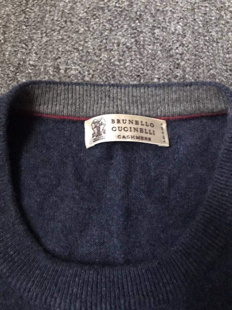 Brunello Cucinelli Brunello Cucinelli Cashmere Sweater in Blue Size US L / EU 52-54 / 3 - 5 Thumbnail
