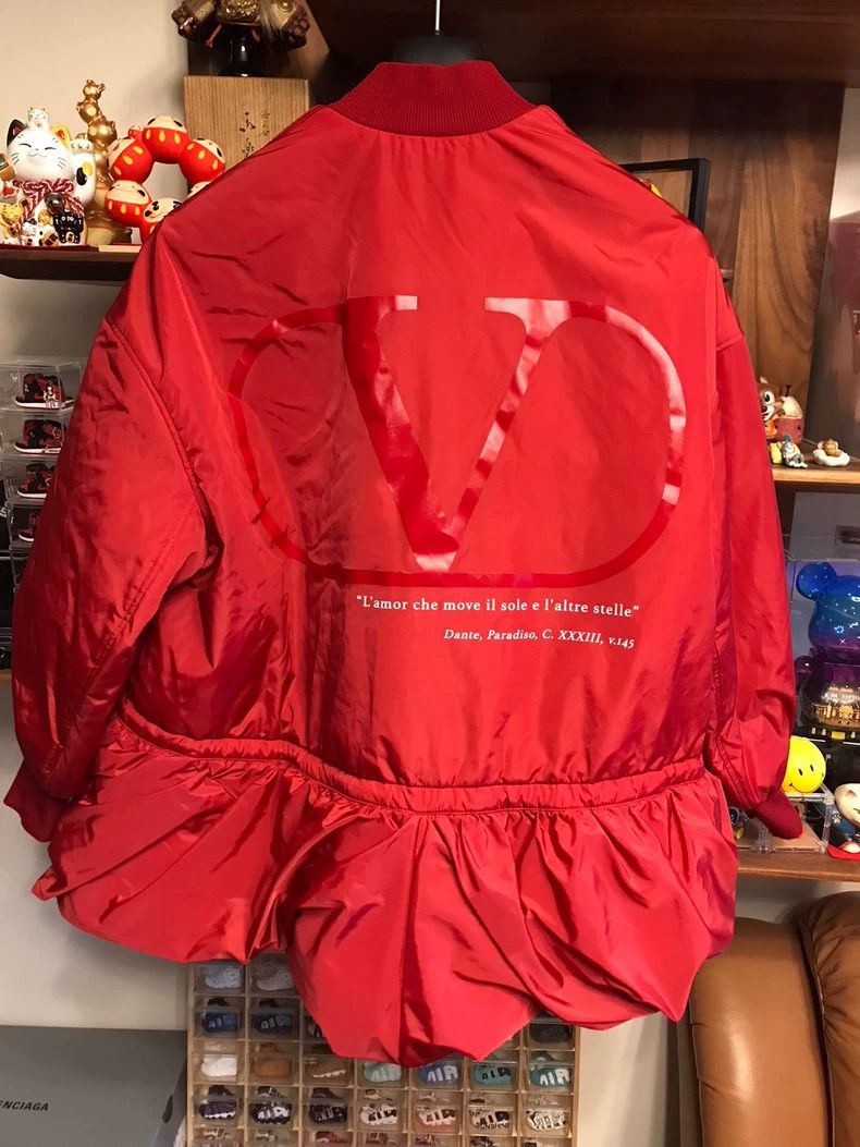 Valentino Valentino Red Cotton Jacket with Waist Design Size US M / EU 48-50 / 2 - 2 Thumbnail