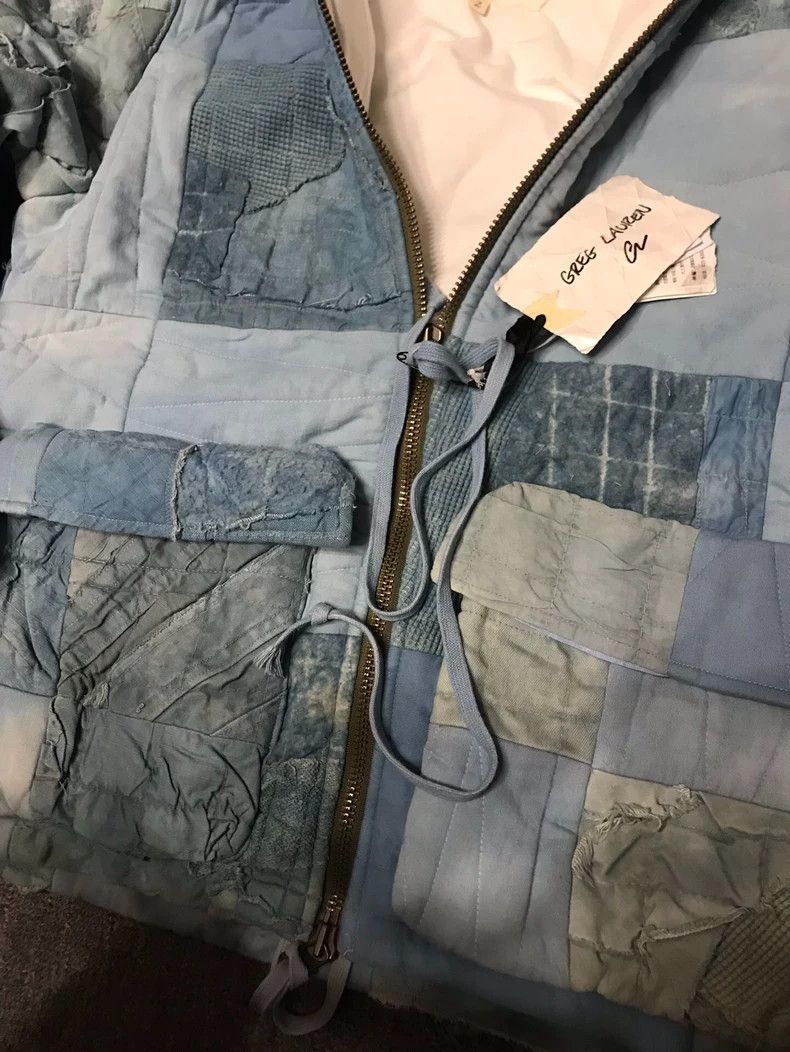 Greg Lauren Thick Hooded Cotton Patchwork Jacket Size US M / EU 48-50 / 2 - 5 Thumbnail