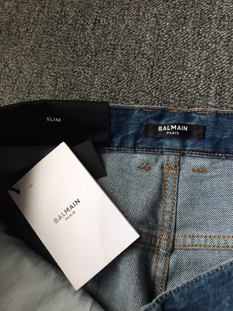 Balmain Balmain Classic Motorcycle Slim Denim Pants Size US 33 - 4 Thumbnail