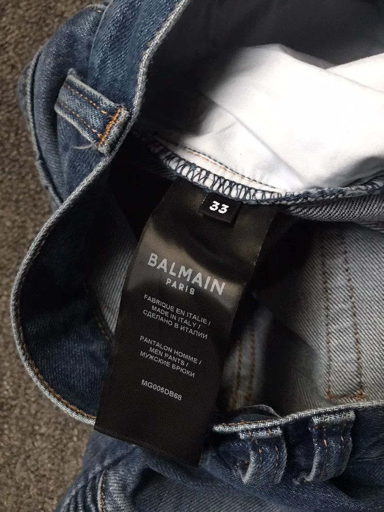 Balmain Balmain Classic Motorcycle Slim Denim Pants Size US 33 - 5 Thumbnail