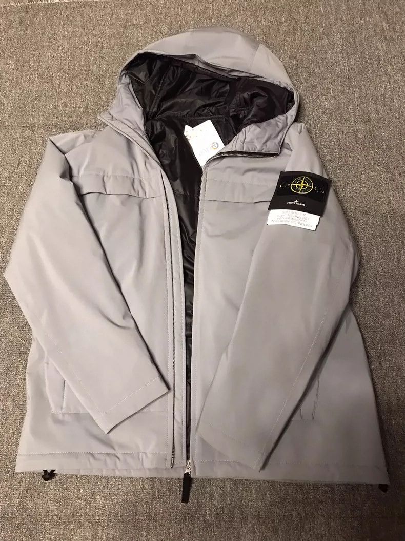 Stone Island Stone Island Light Gray Hooded Jacket XXL Size US XXL / EU 58 / 5 - 3 Thumbnail