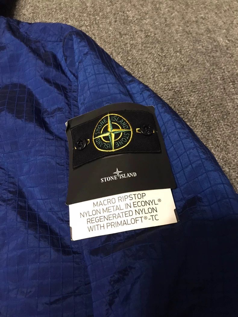 Stone Island STONE ISLAND Blue Quilted Cotton Pullover Jacket Size US XL / EU 56 / 4 - 4 Thumbnail