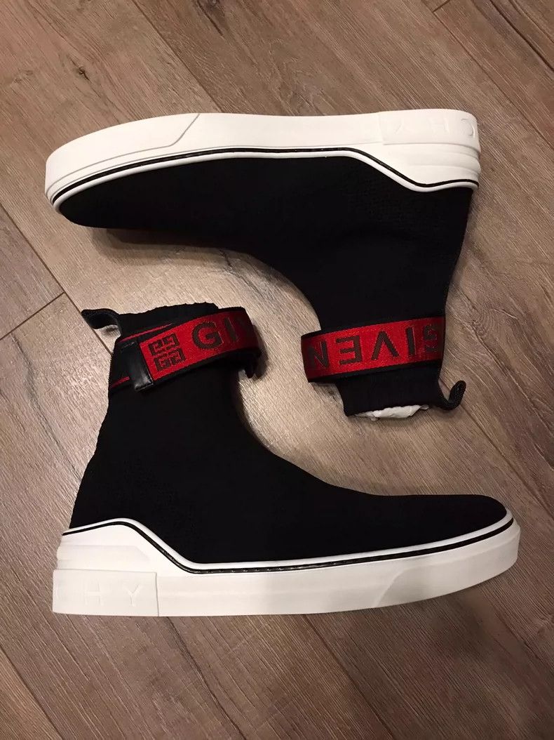 Givenchy Givenchy Black Sock Sneakers with Red Embroidery Size US 10 / EU 43 - 7 Thumbnail