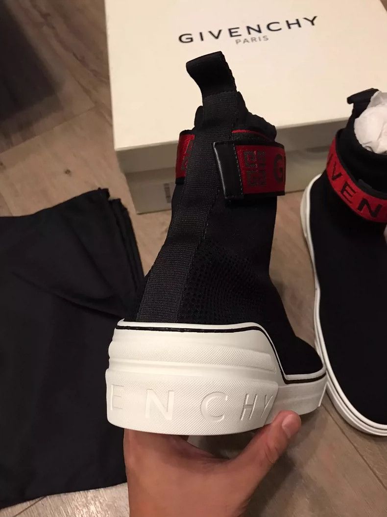 Givenchy Givenchy Black Sock Sneakers with Red Embroidery Size US 10 / EU 43 - 3 Thumbnail