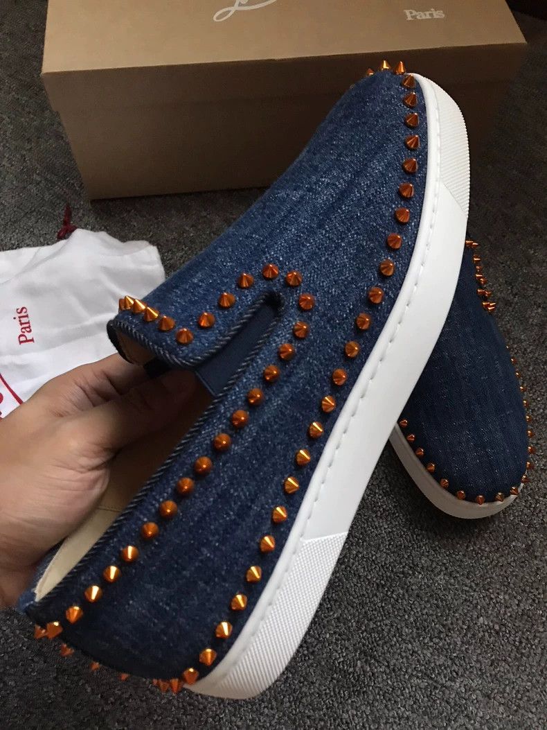 Christian Louboutin Christian Louboutin Denim Slip-On Shoes Size US 11.5 / EU 44-45 - 4 Thumbnail