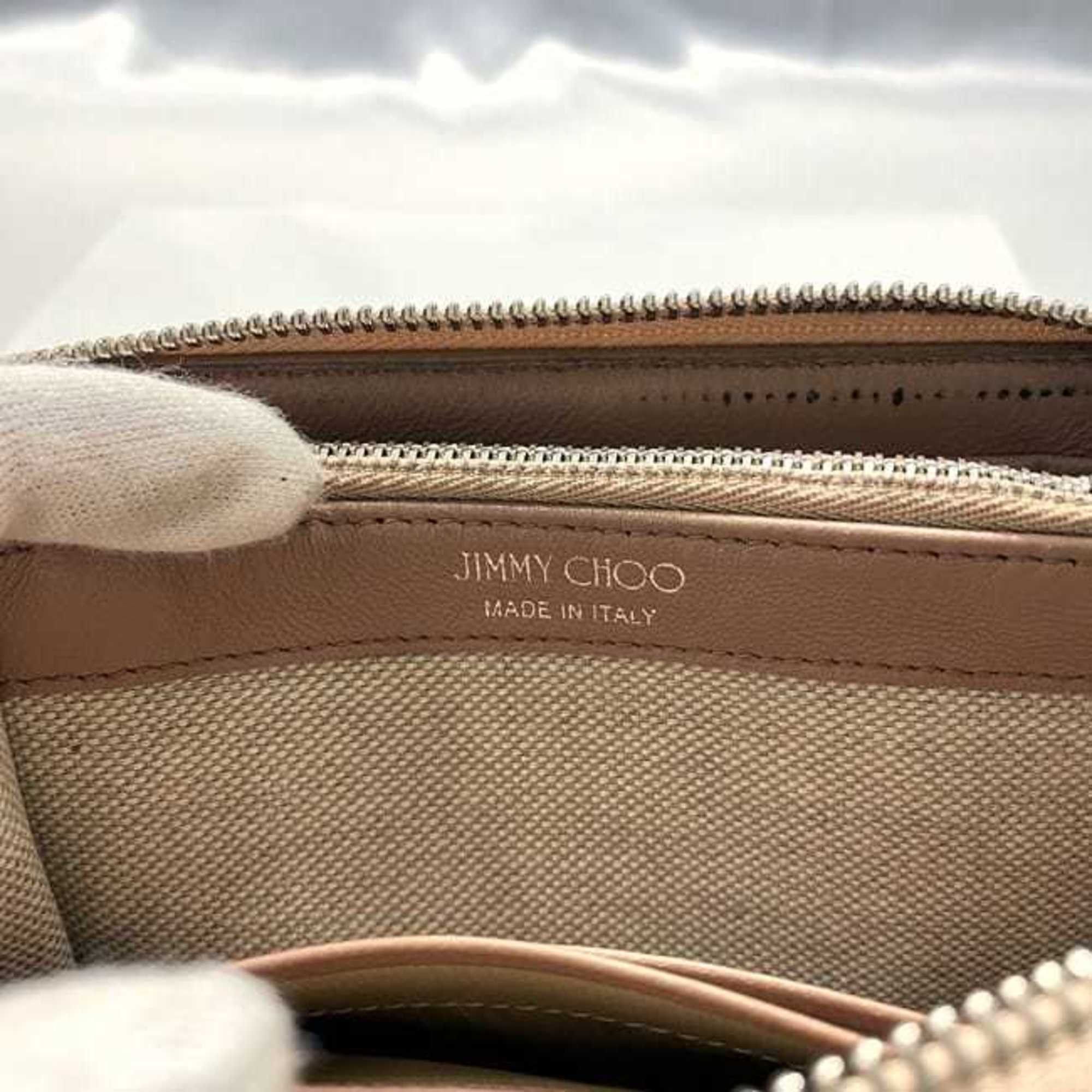 Jimmy Choo Jimmy Choo Mini Round Wallet ec-22837 Pink Beige Nefer Leather JIMMY CHOO Star Stitch Compact for Women Size ONE SIZE - 10 Thumbnail