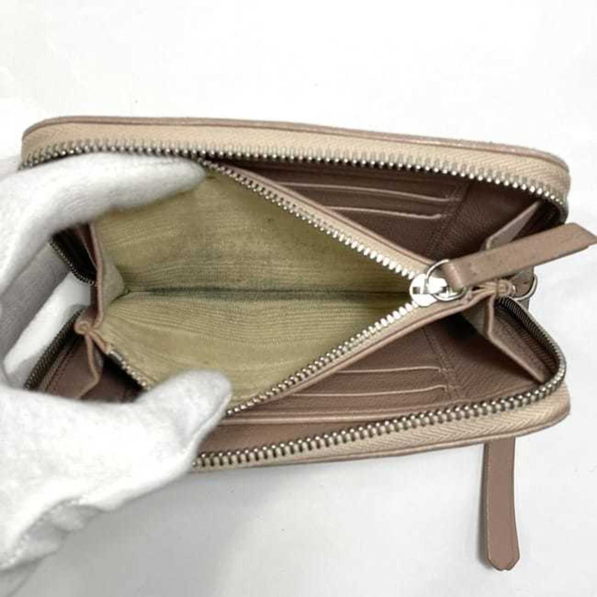 Jimmy Choo Jimmy Choo Mini Round Wallet ec-22837 Pink Beige Nefer Leather JIMMY CHOO Star Stitch Compact for Women Size ONE SIZE - 9 Thumbnail