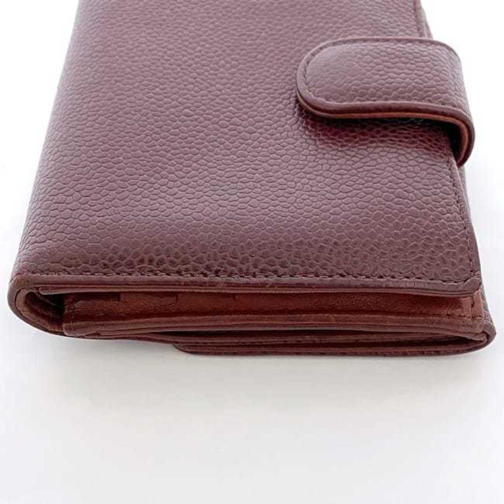 Chanel Chanel Bi-fold Wallet ec-22876 Red Coco Mark A13496 Compact Caviar Skin Leather 7003559 CHANEL 7th Series Folding Flap Women's Engraved Grained Calfskin Size ONE SIZE - 8 Thumbnail