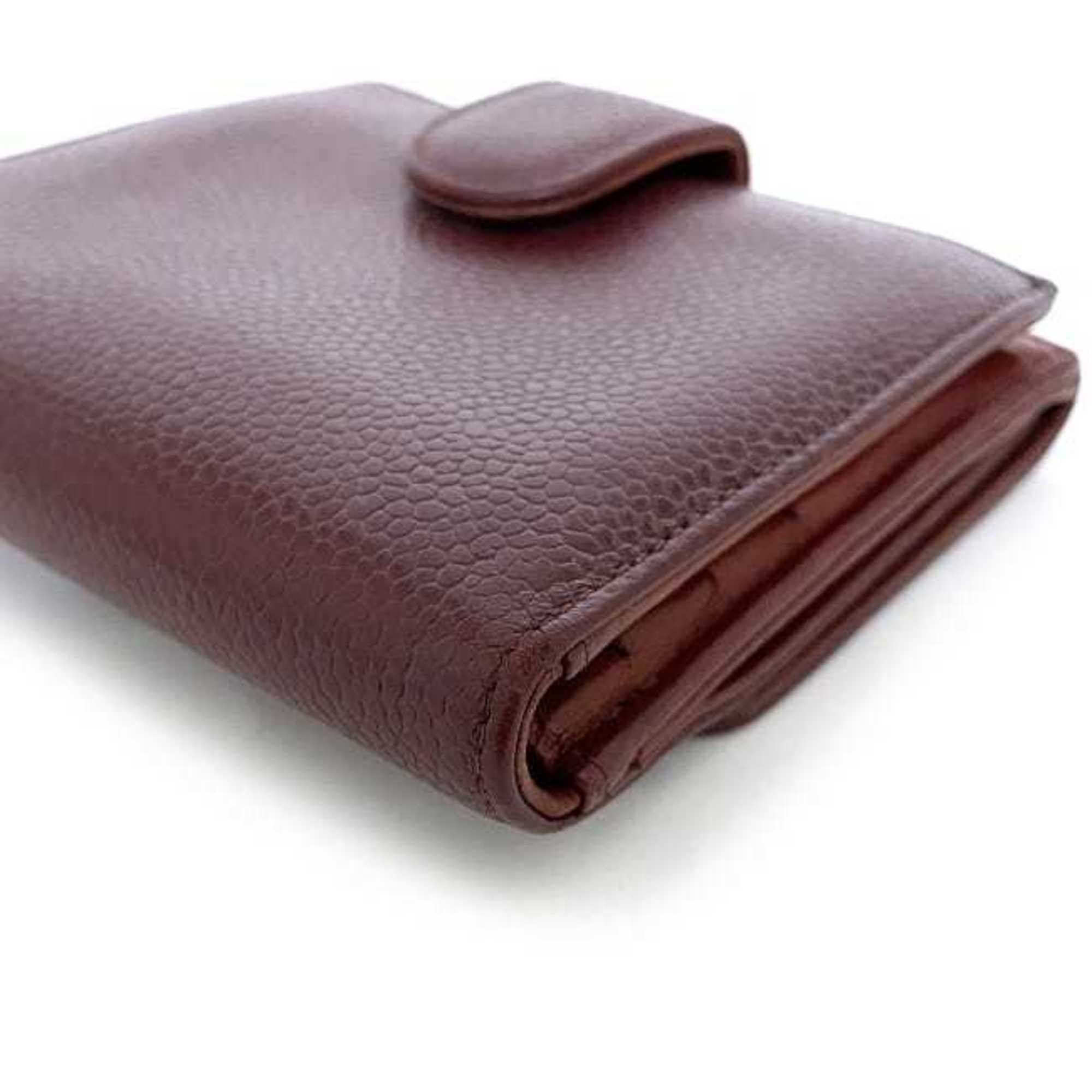 Chanel Chanel Bi-fold Wallet ec-22876 Red Coco Mark A13496 Compact Caviar Skin Leather 7003559 CHANEL 7th Series Folding Flap Women's Engraved Grained Calfskin Size ONE SIZE - 7 Thumbnail