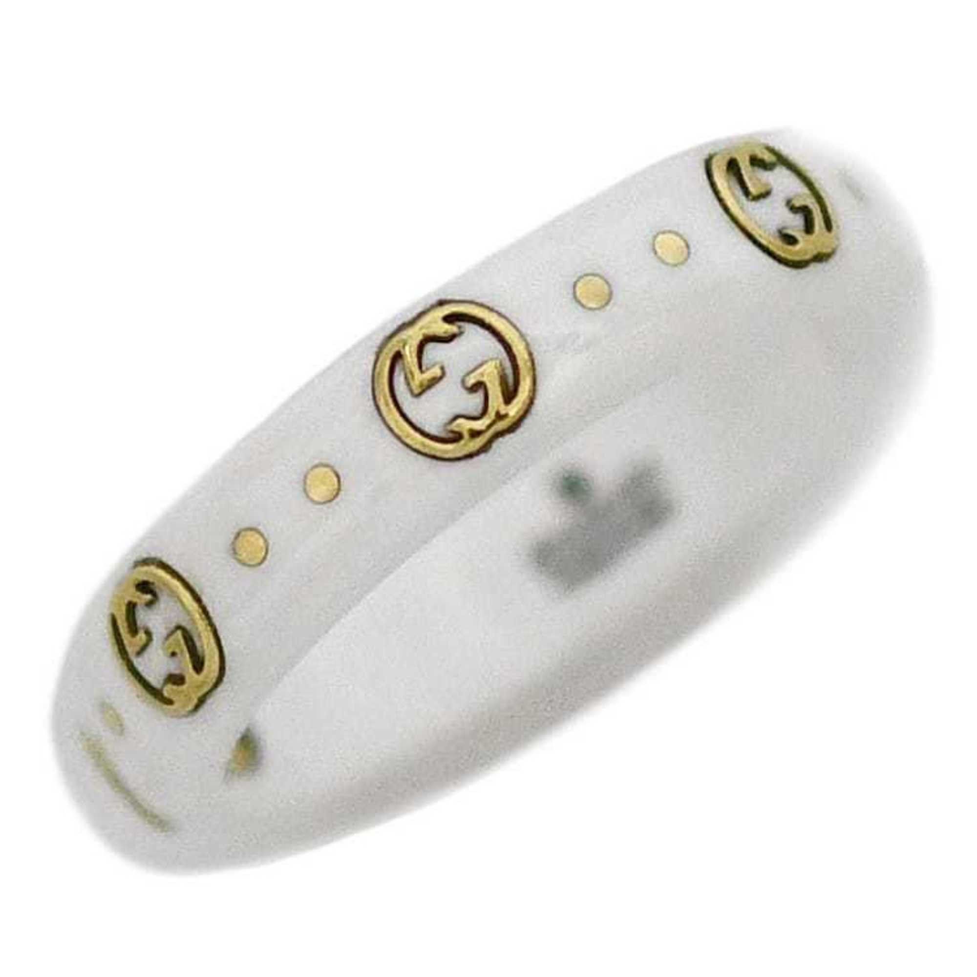 Gucci Gucci Icon Ring f-22977 White Yellow Gold Interlocking 679262 J85V5 8062 JP11 750 Ceramic GUCCI GG 18K Women's YG Size ONE SIZE - 2 Thumbnail