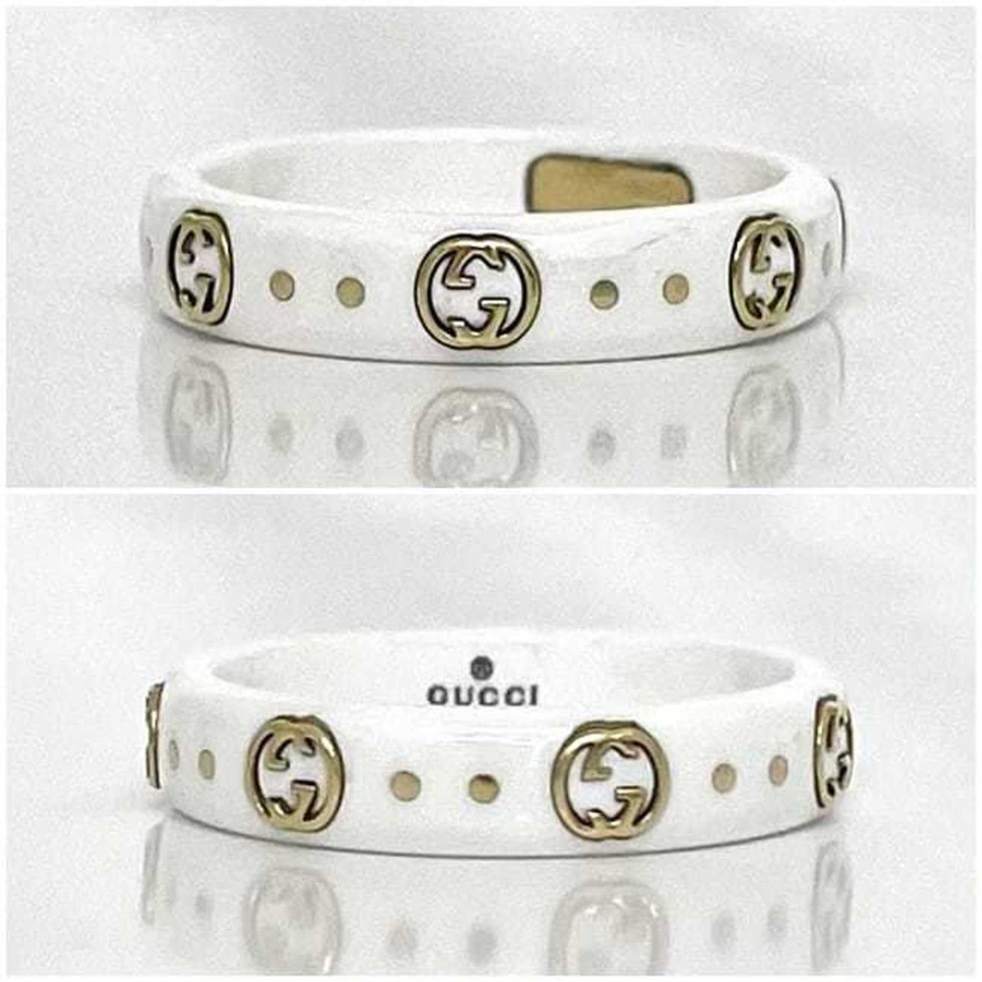 Gucci Gucci Icon Ring f-22977 White Yellow Gold Interlocking 679262 J85V5 8062 JP11 750 Ceramic GUCCI GG 18K Women's YG Size ONE SIZE - 3 Thumbnail