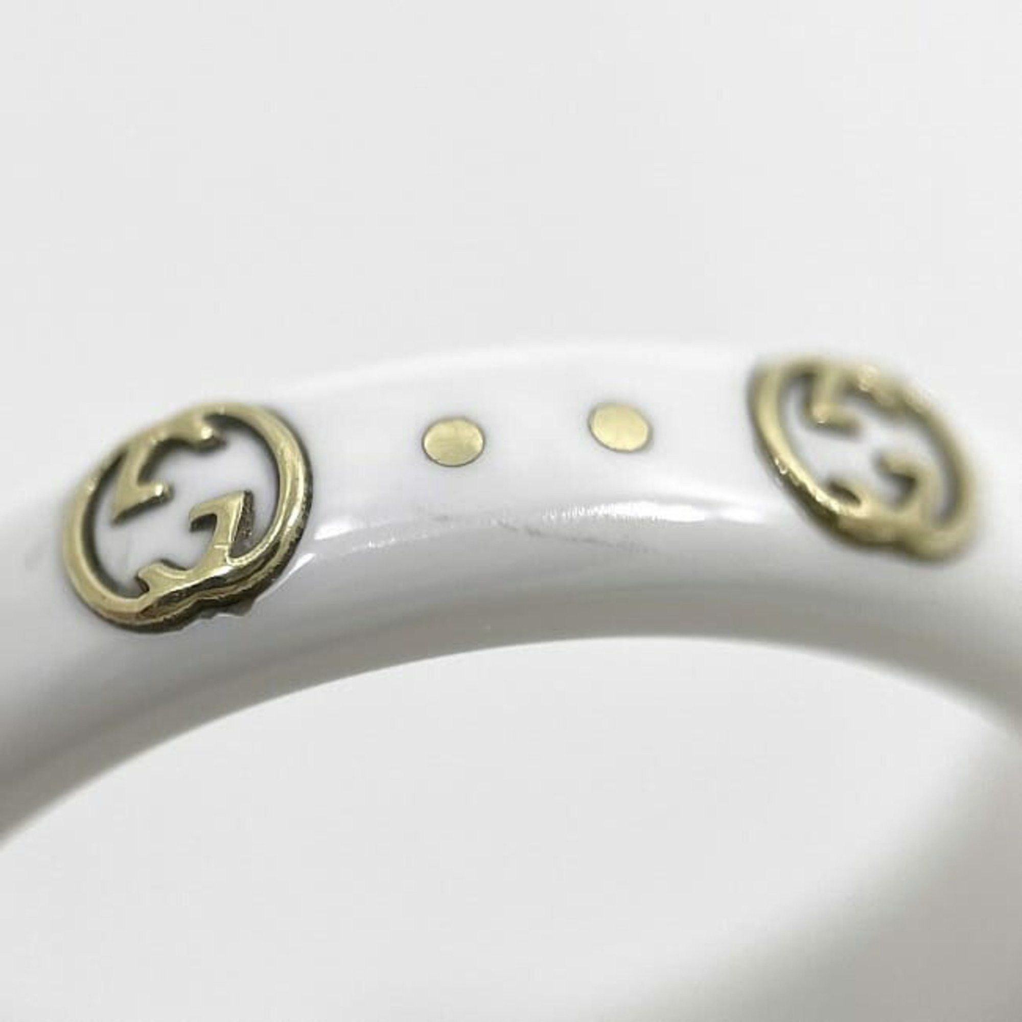 Gucci Gucci Icon Ring f-22977 White Yellow Gold Interlocking 679262 J85V5 8062 JP11 750 Ceramic GUCCI GG 18K Women's YG Size ONE SIZE - 7 Thumbnail