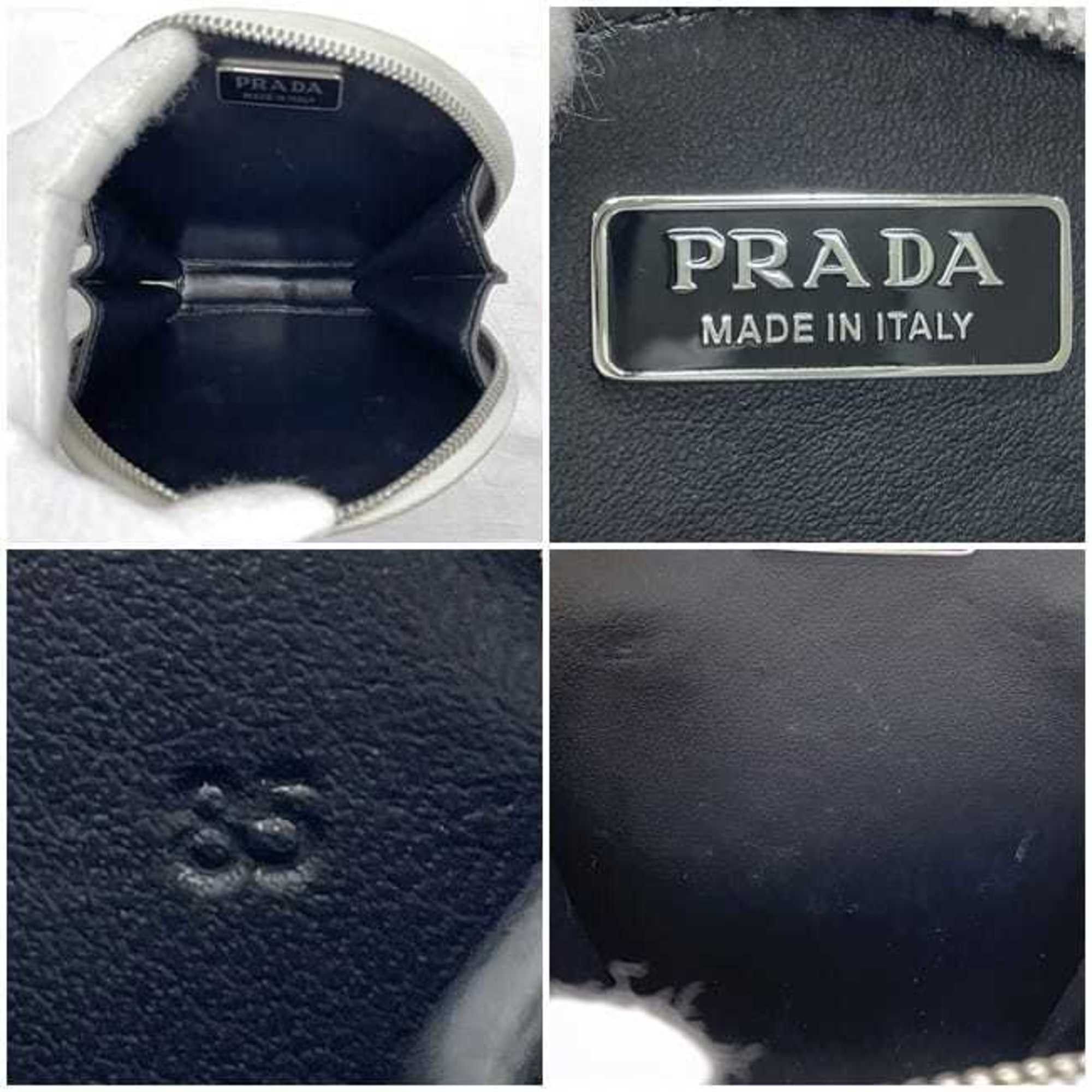 Prada Prada Chain Shoulder Bag f-22966 White 1NA003 Leather 85 PRADA Triangle Plate Pochette Crossbody Metal Fittings Size ONE SIZE - 5 Thumbnail