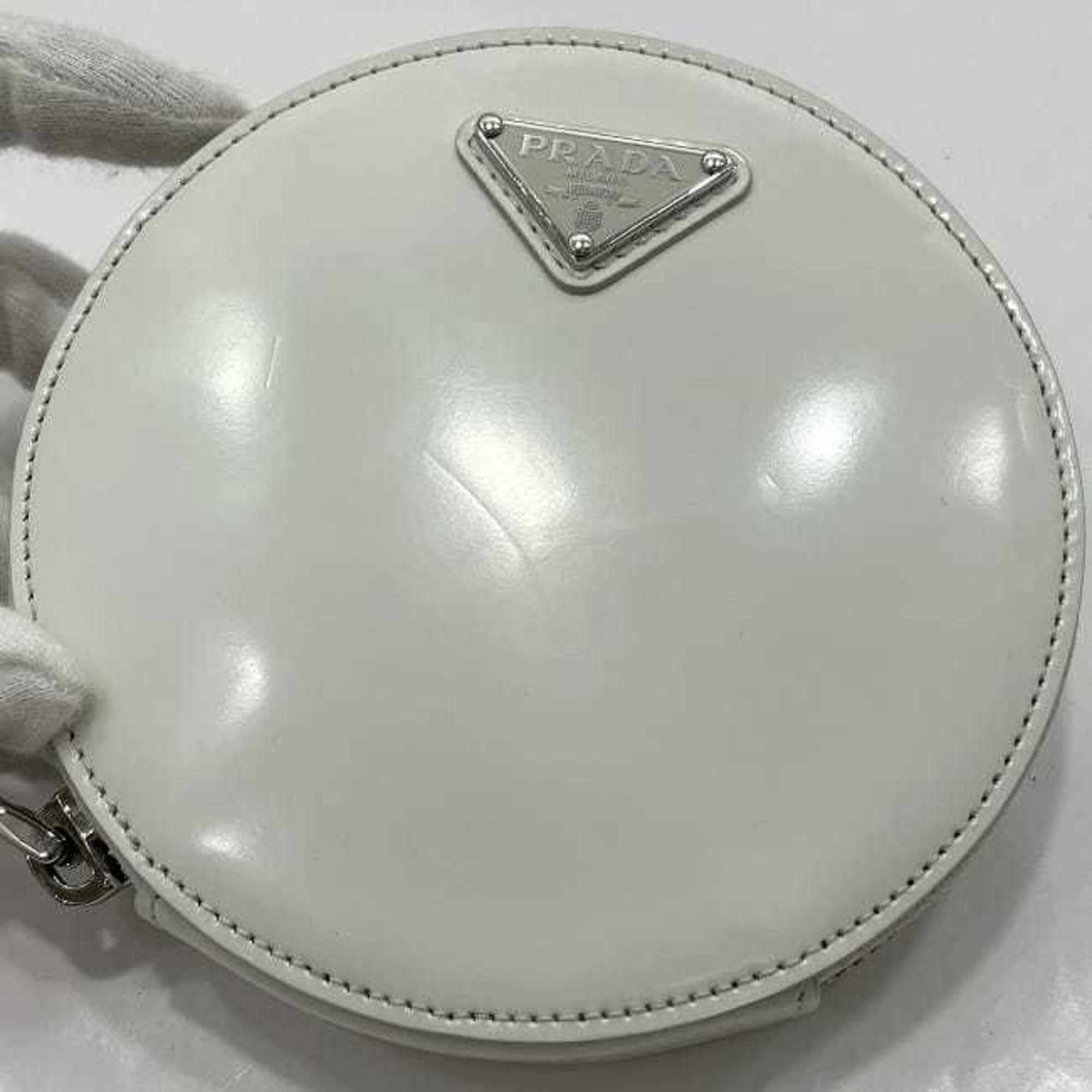 Prada Prada Chain Shoulder Bag f-22966 White 1NA003 Leather 85 PRADA Triangle Plate Pochette Crossbody Metal Fittings Size ONE SIZE - 7 Thumbnail