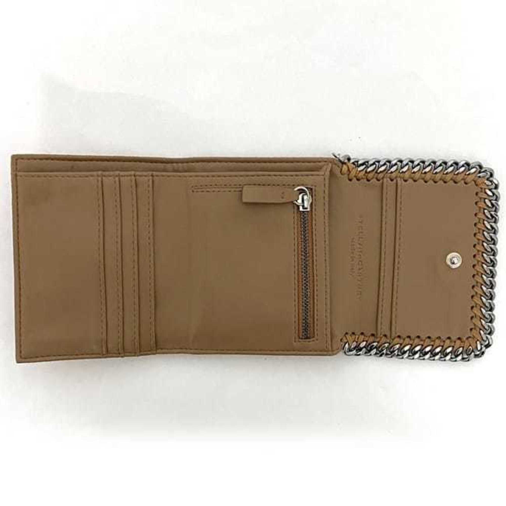 Stella McCartney Stella McCartney Tri-fold Wallet ec-22818 Camel Brown Silver Falabella 431000 W9132 WI18 Polyester Metal STELLA McCARTNEY Folding Chain Size ONE SIZE - 5 Thumbnail