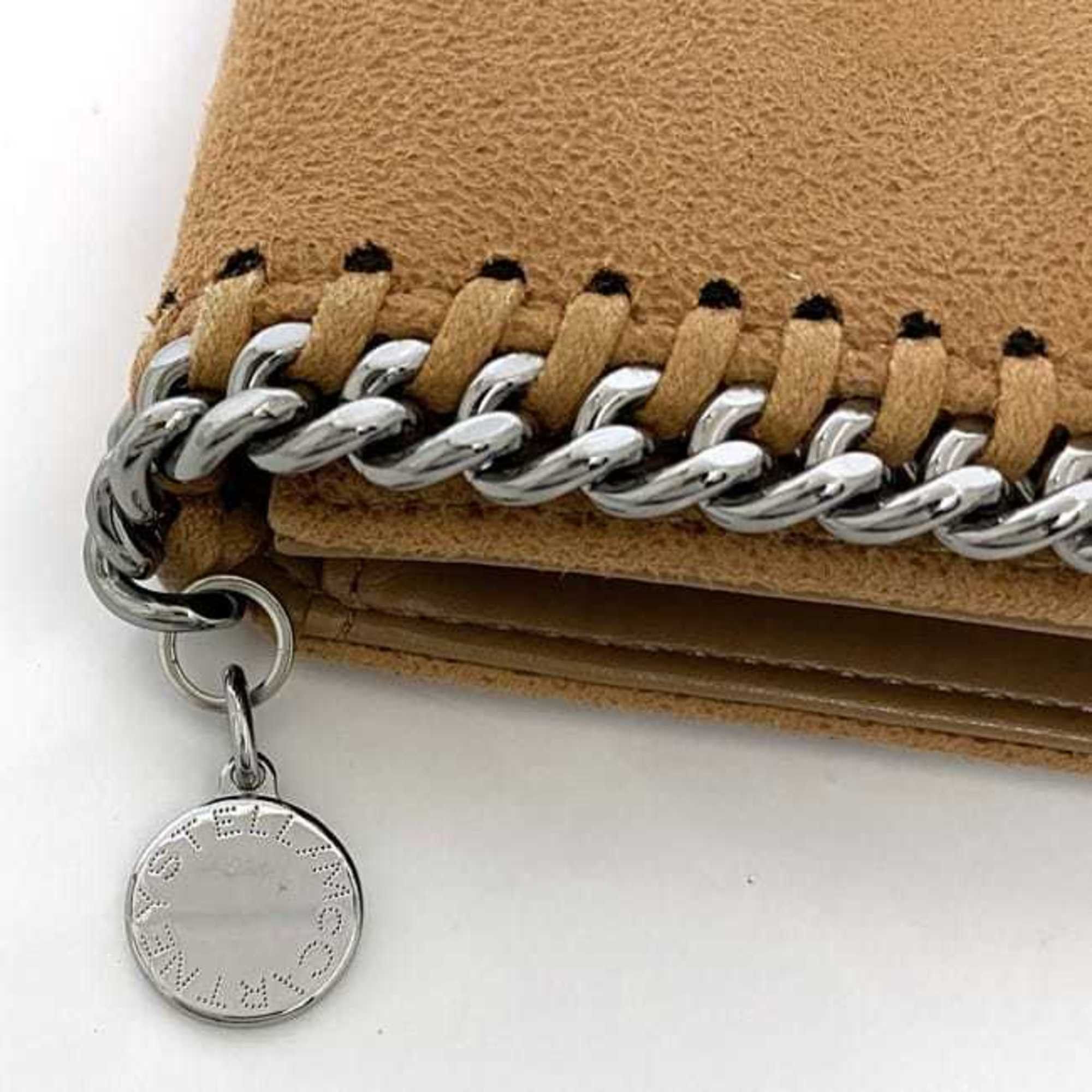 Stella McCartney Stella McCartney Tri-fold Wallet ec-22818 Camel Brown Silver Falabella 431000 W9132 WI18 Polyester Metal STELLA McCARTNEY Folding Chain Size ONE SIZE - 4 Thumbnail