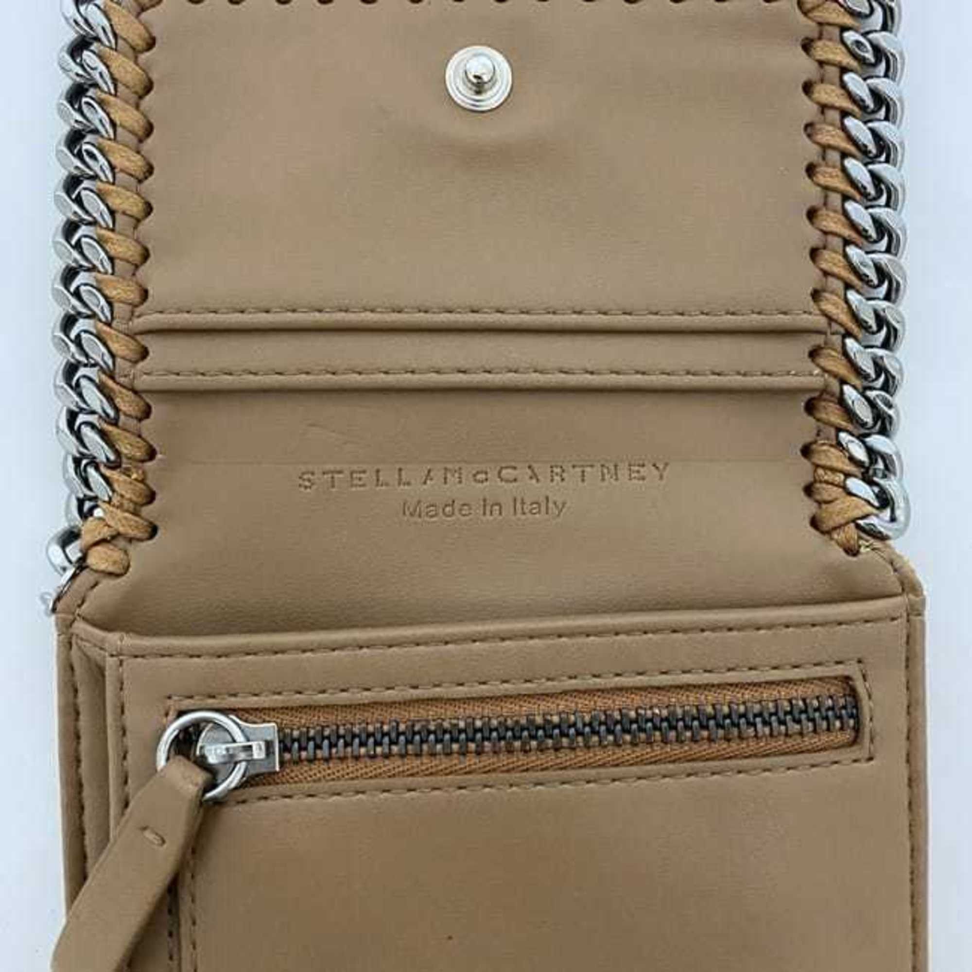 Stella McCartney Stella McCartney Tri-fold Wallet ec-22818 Camel Brown Silver Falabella 431000 W9132 WI18 Polyester Metal STELLA McCARTNEY Folding Chain Size ONE SIZE - 7 Thumbnail
