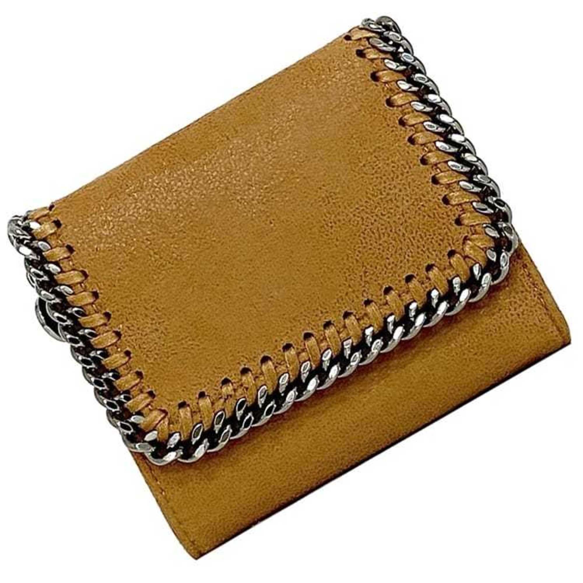 Stella McCartney Stella McCartney Tri-fold Wallet ec-22818 Camel Brown Silver Falabella 431000 W9132 WI18 Polyester Metal STELLA McCARTNEY Folding Chain Size ONE SIZE - 2 Thumbnail